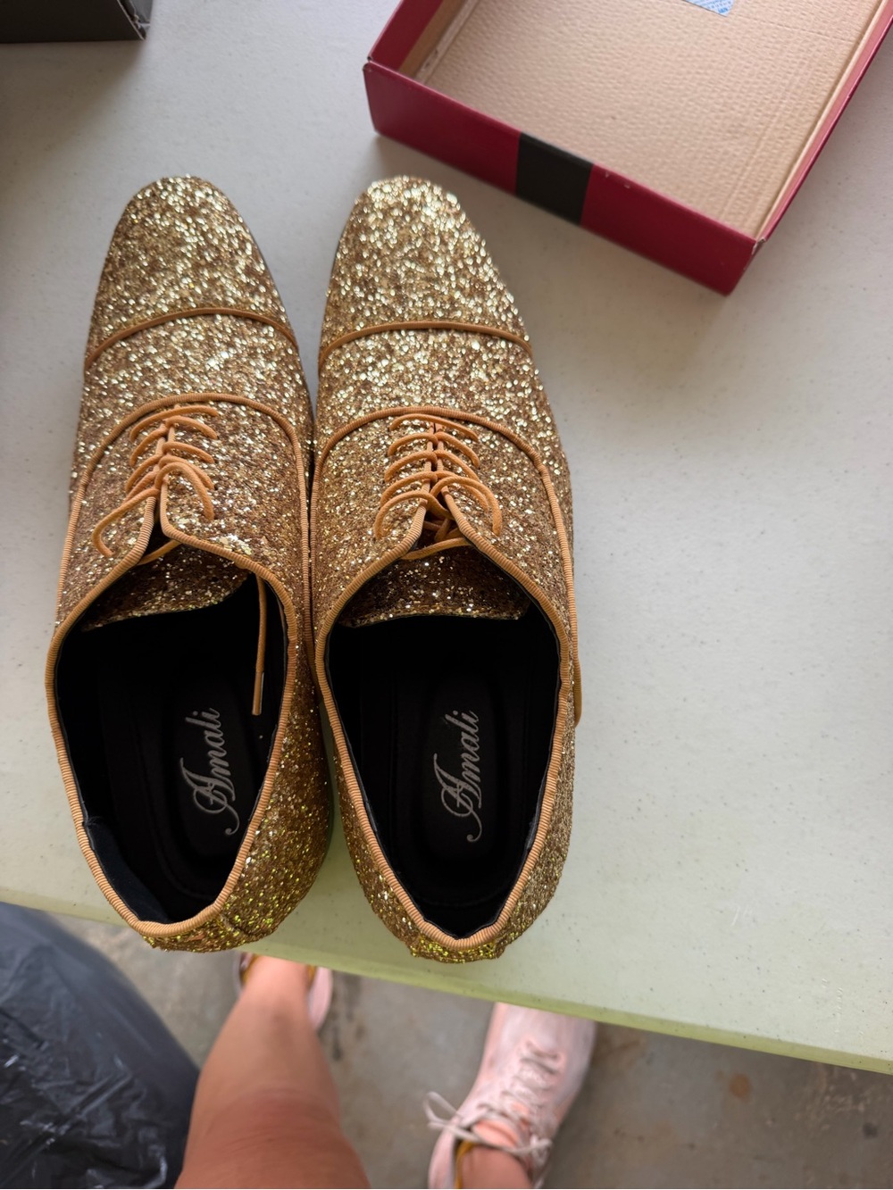 Amalfi Gold Glitter Lace-Up Men's Oxfords